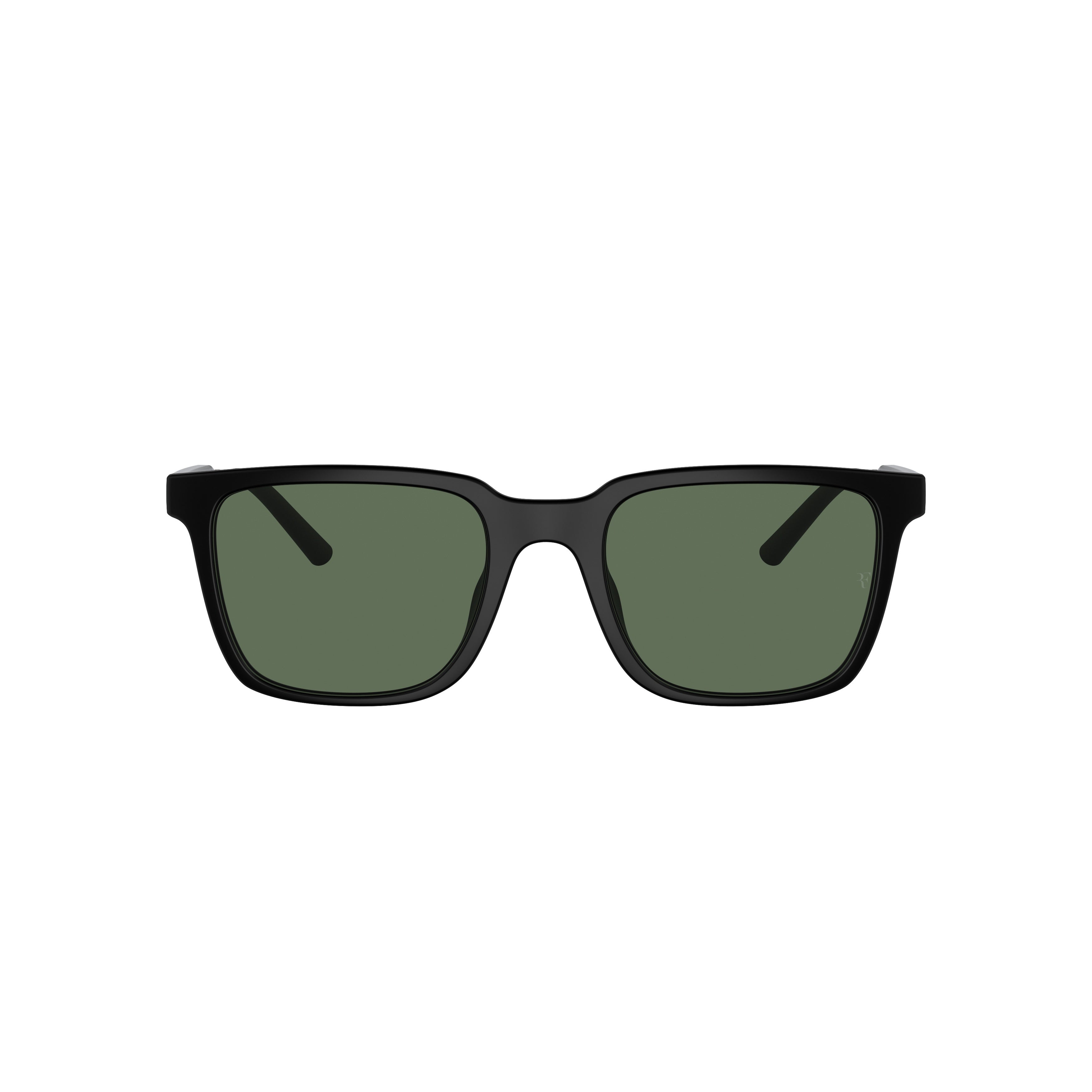 0ov5553su Bold Rectangular Frame Sunglasses with Dark Green Lenses