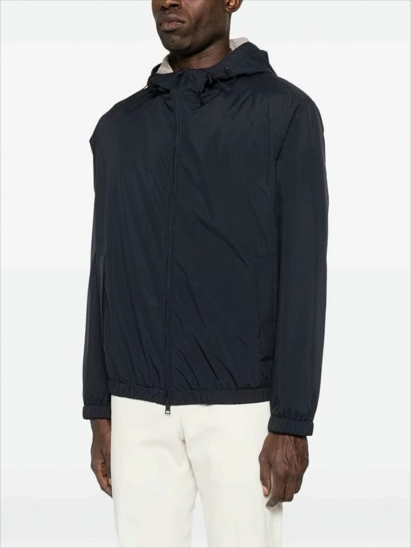 Lightweight Matte Finish Lardini Jacket With Adjustable Hood