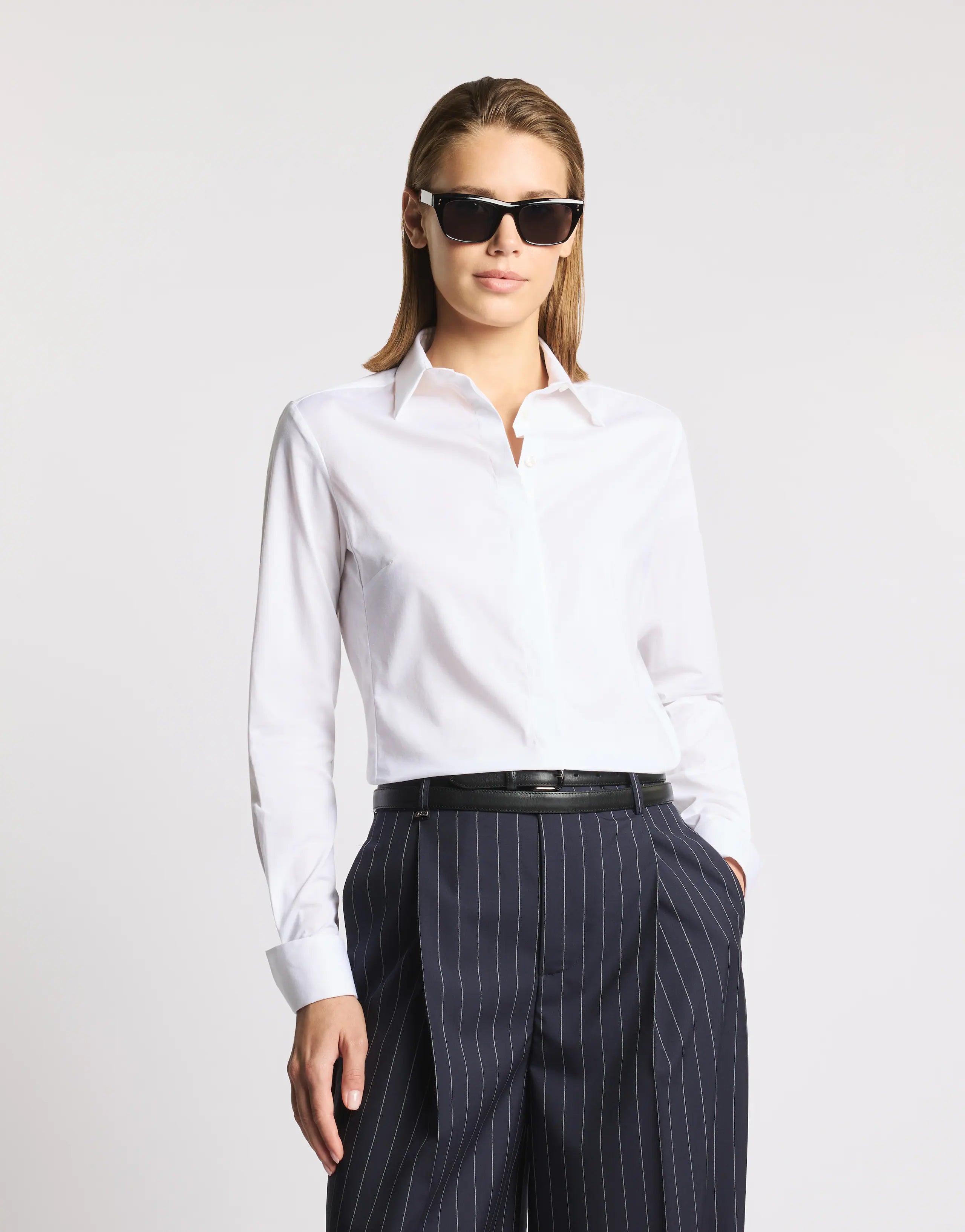 Slim-Fit Long-Sleeved Shirt with Classic Collar
