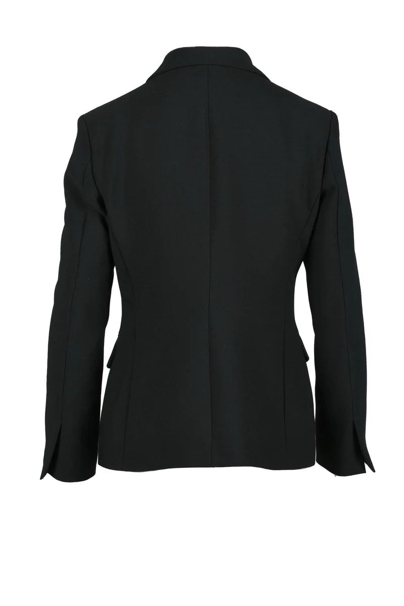 Structured Black Jacket with Decorative Buttons