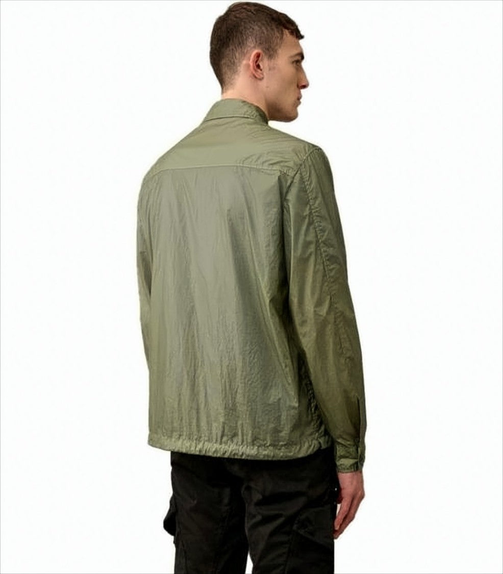 Lightweight Olive Green Polyamide Jacket With Lens Detail