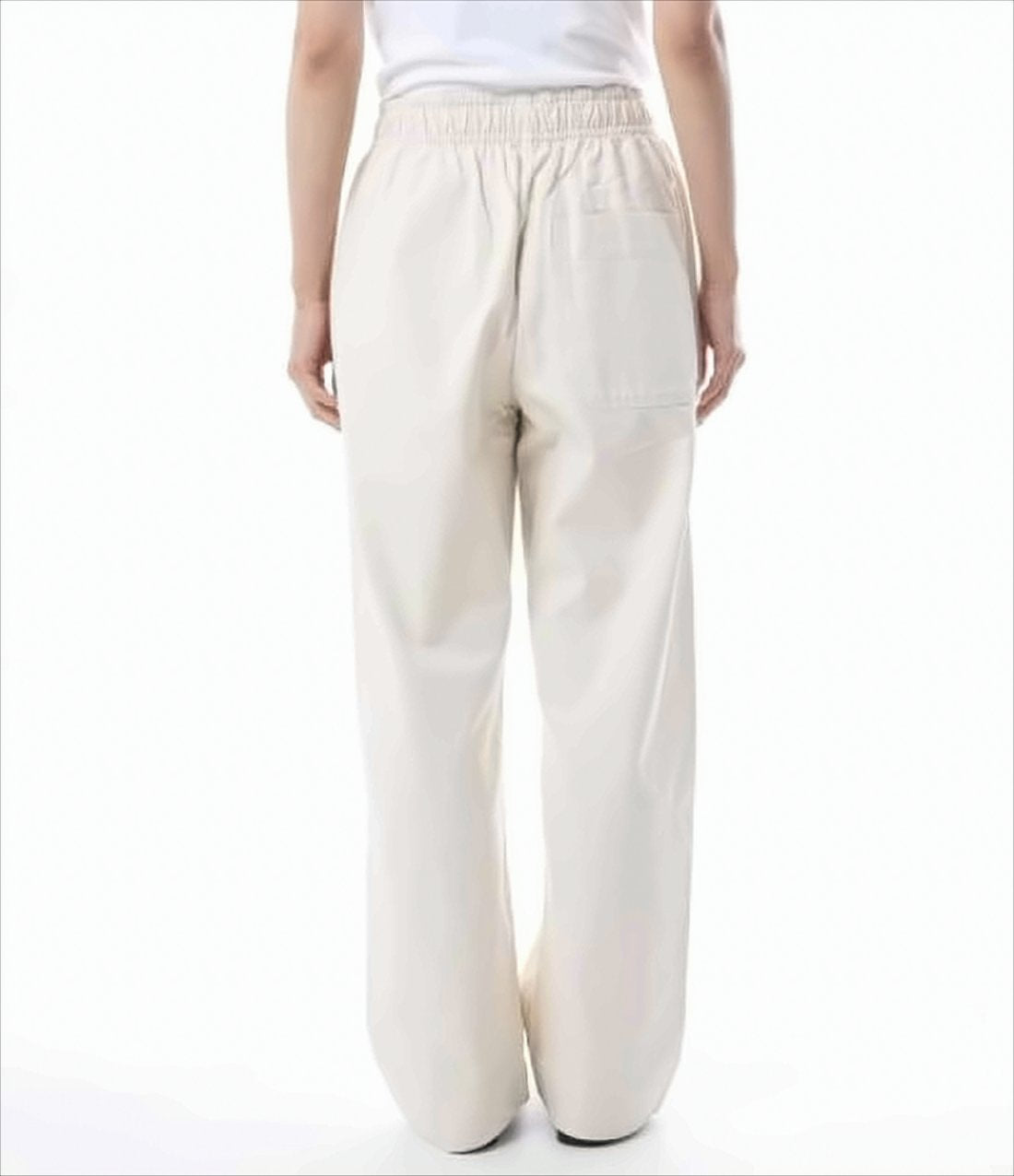 Relaxed Fit Straight Pants with Elastic Waistband