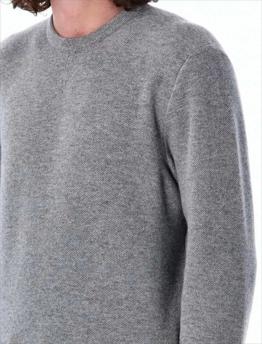 Textured Knit Sweater with Vertical Tricolor Stripe
