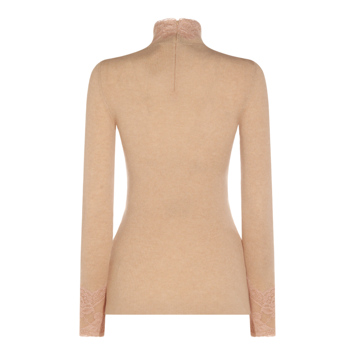 Fitted Sweater with High Neckline