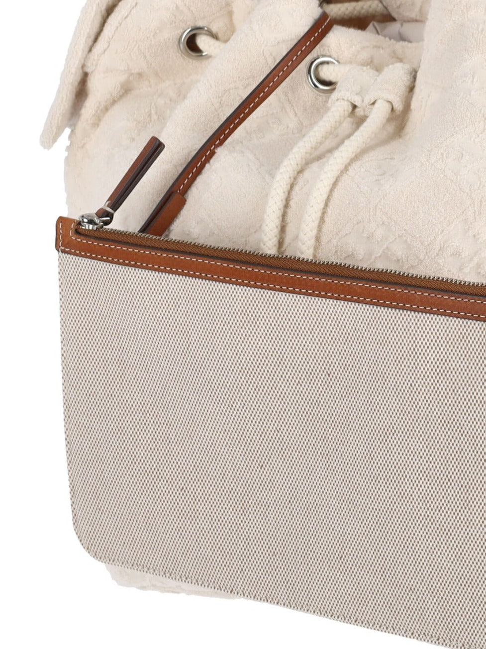 T Monogram Bucket Bag – White