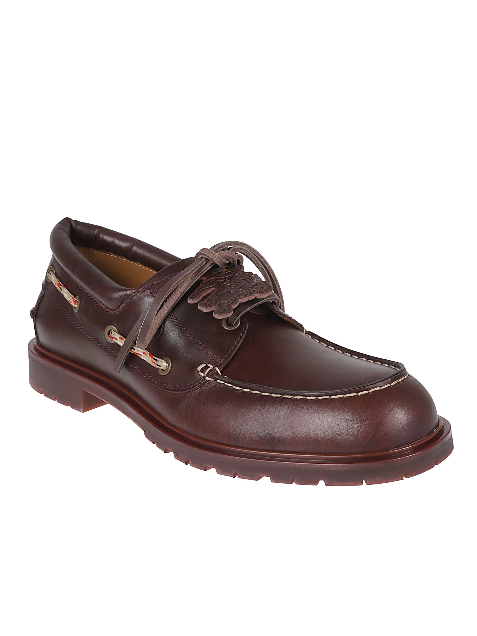 Moccasin-Style Dark Brown Calf Grain Leather Loafers