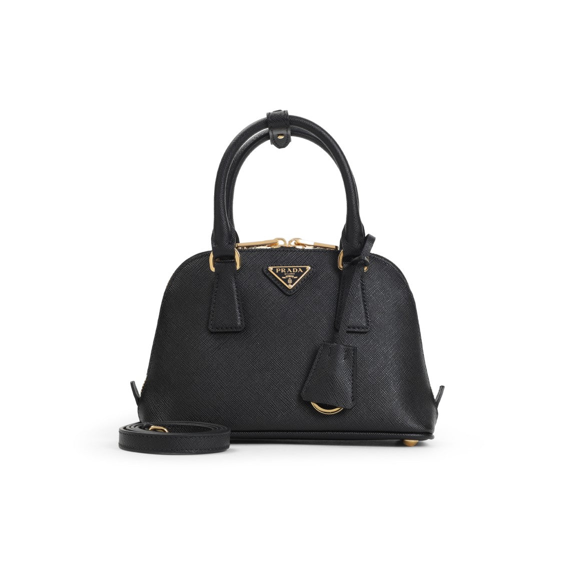 Structured Black Calf Leather Handbag