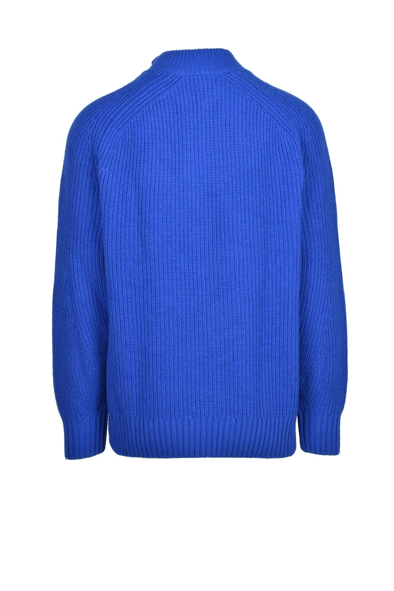 Half Zip Wool Sweater - Blue