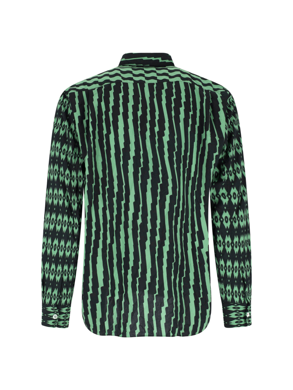Green Geometric Pattern Fabric Shirt