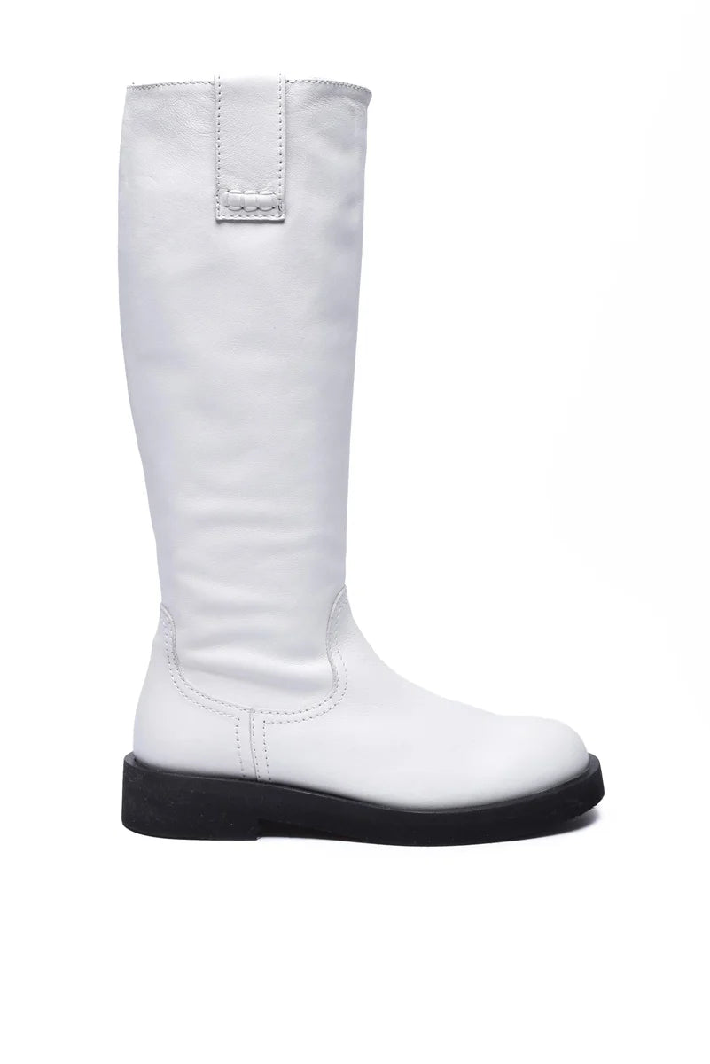 Leather Boots Rubber - White