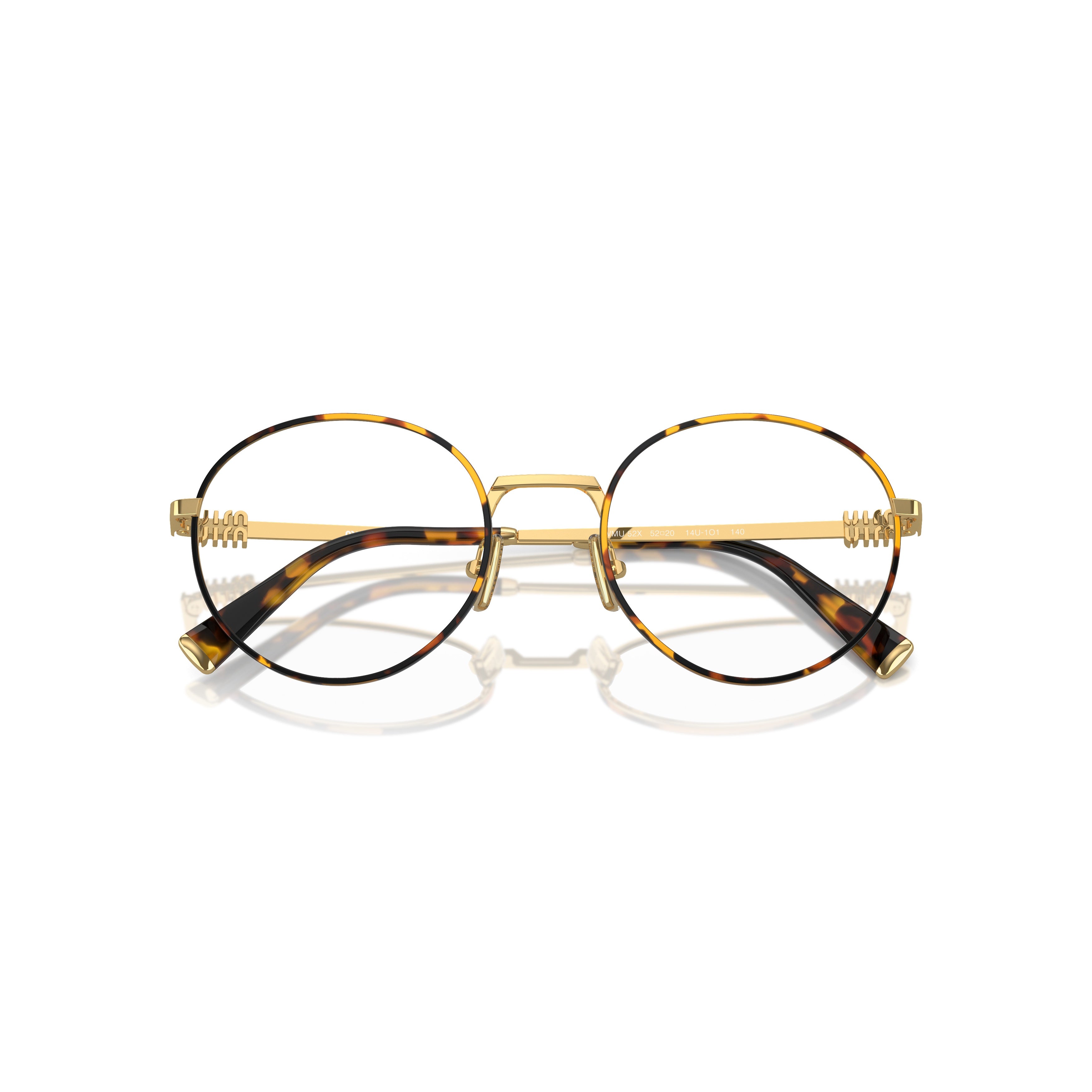 0mu 52xv Round Tortoiseshell-Accented Eyeglasses