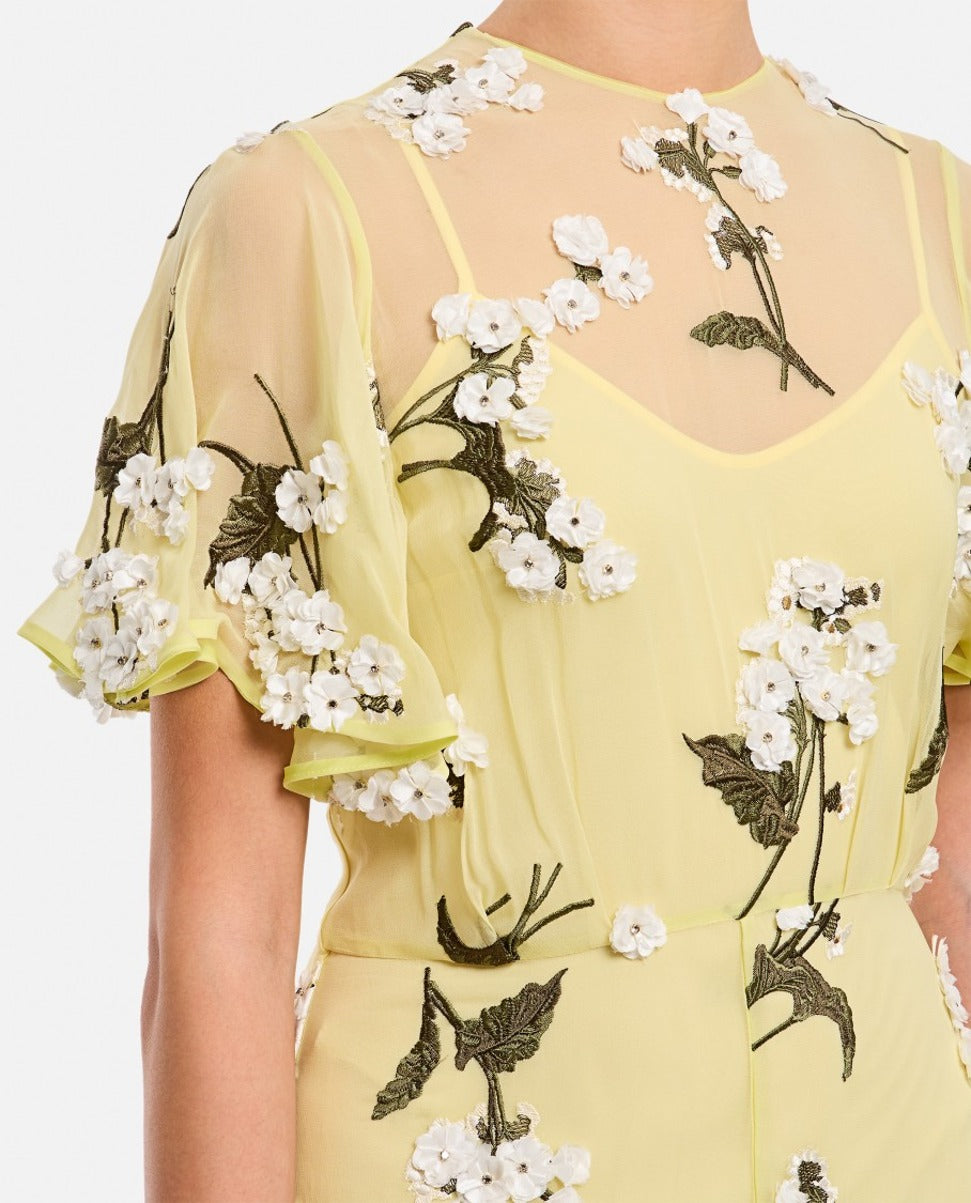 Yellow Midi Cocktail Dress