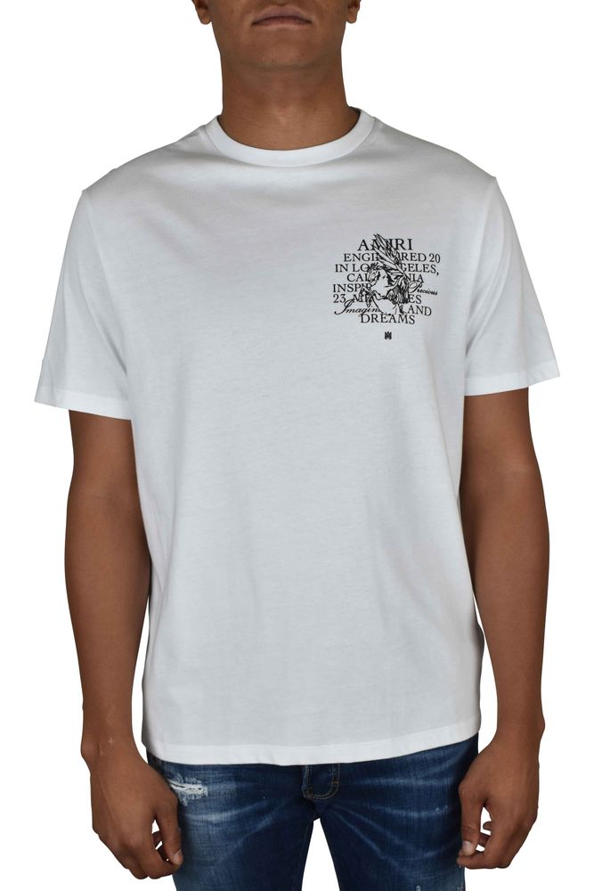 White Cotton T-Shirt Featuring Unicorn Illustration