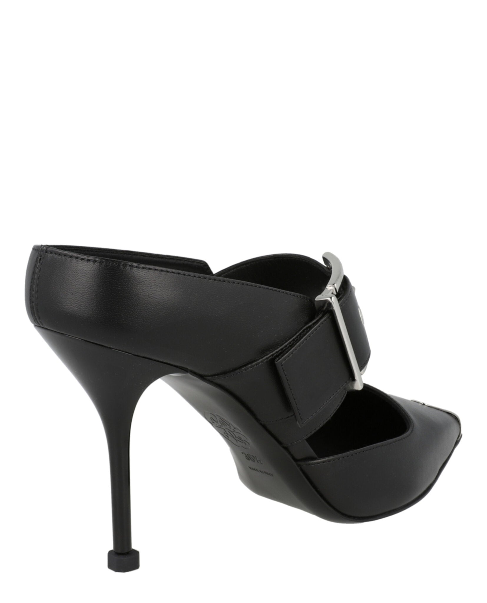 Buckle Leather Mules