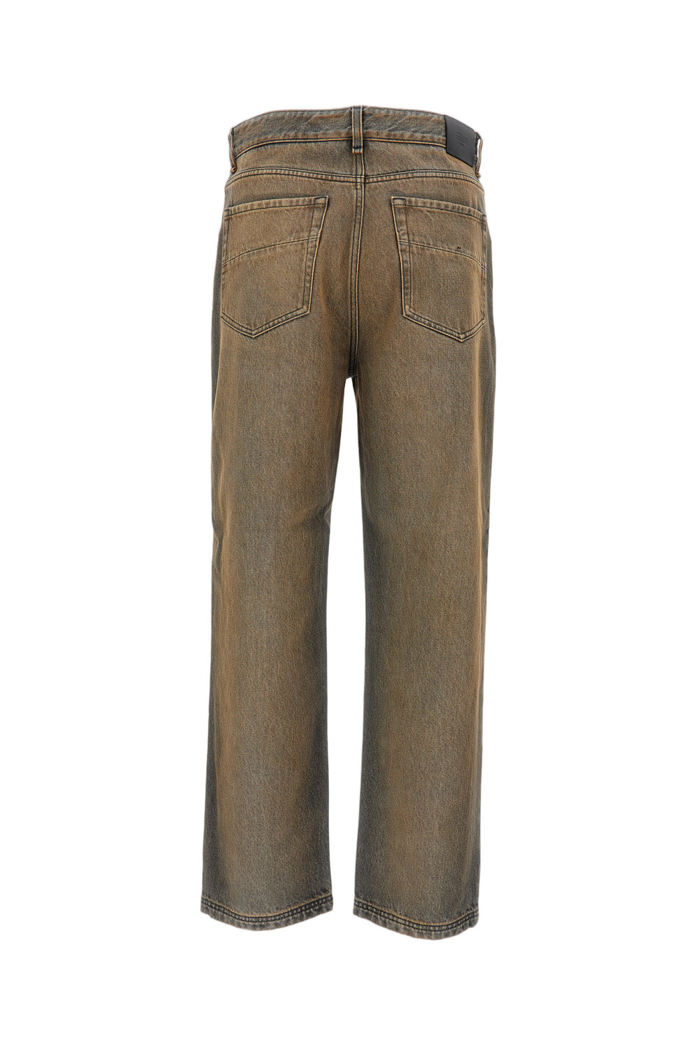 Washed High-Quality Cotton Trousers With Embossed Logo