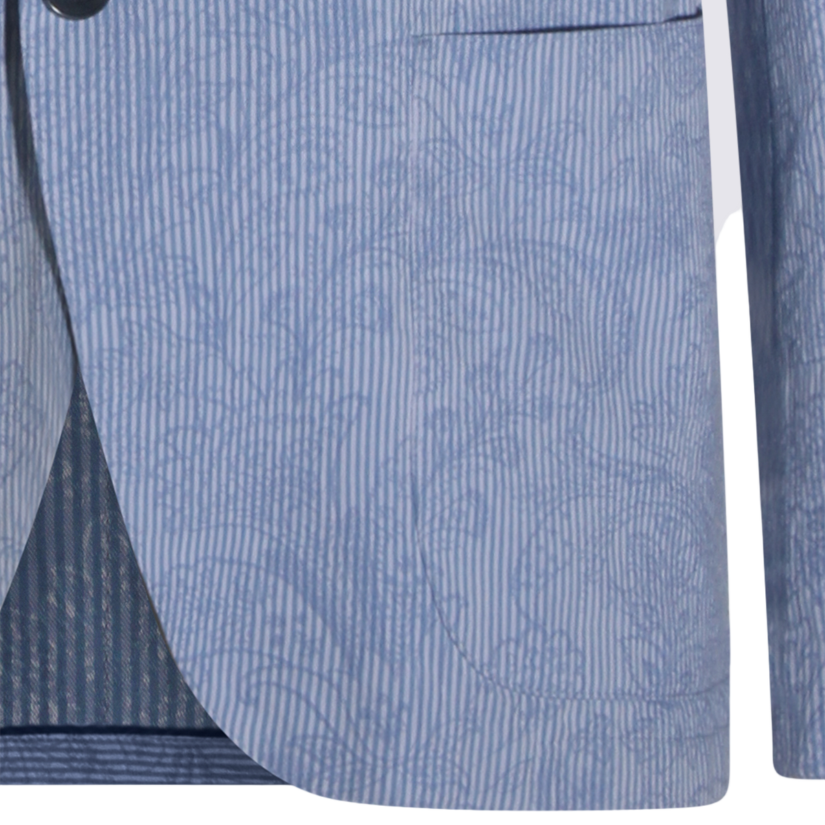 Tailored Blue Jacket with Paisley Detail