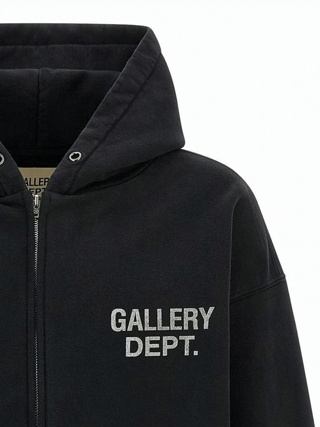 Black Zip-Up Hoodie with Bold Logo