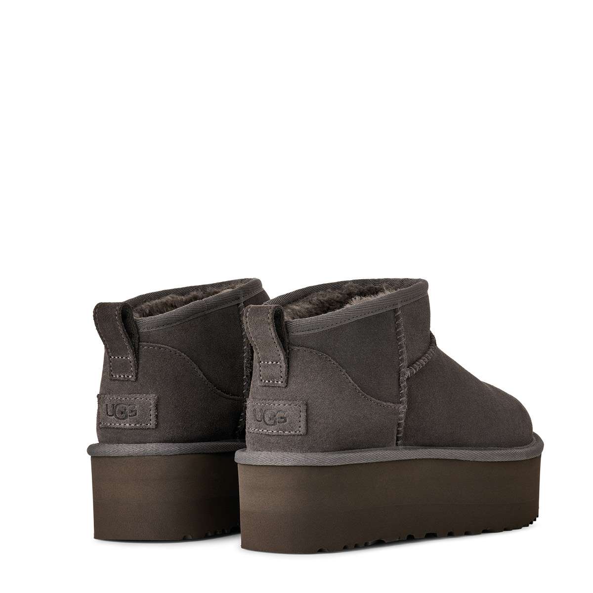 Charcoal Suede Classic Ultra Mini Platform Ankle Boots