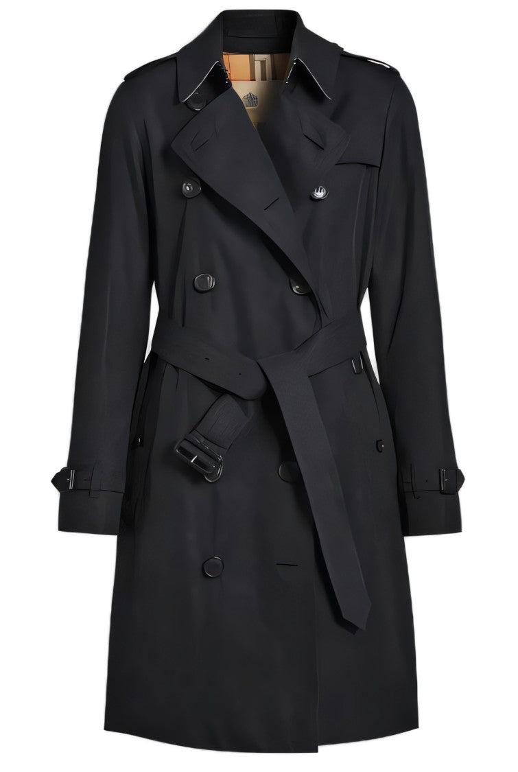 Double-Breasted Classic Trench Coat with Belted Waist