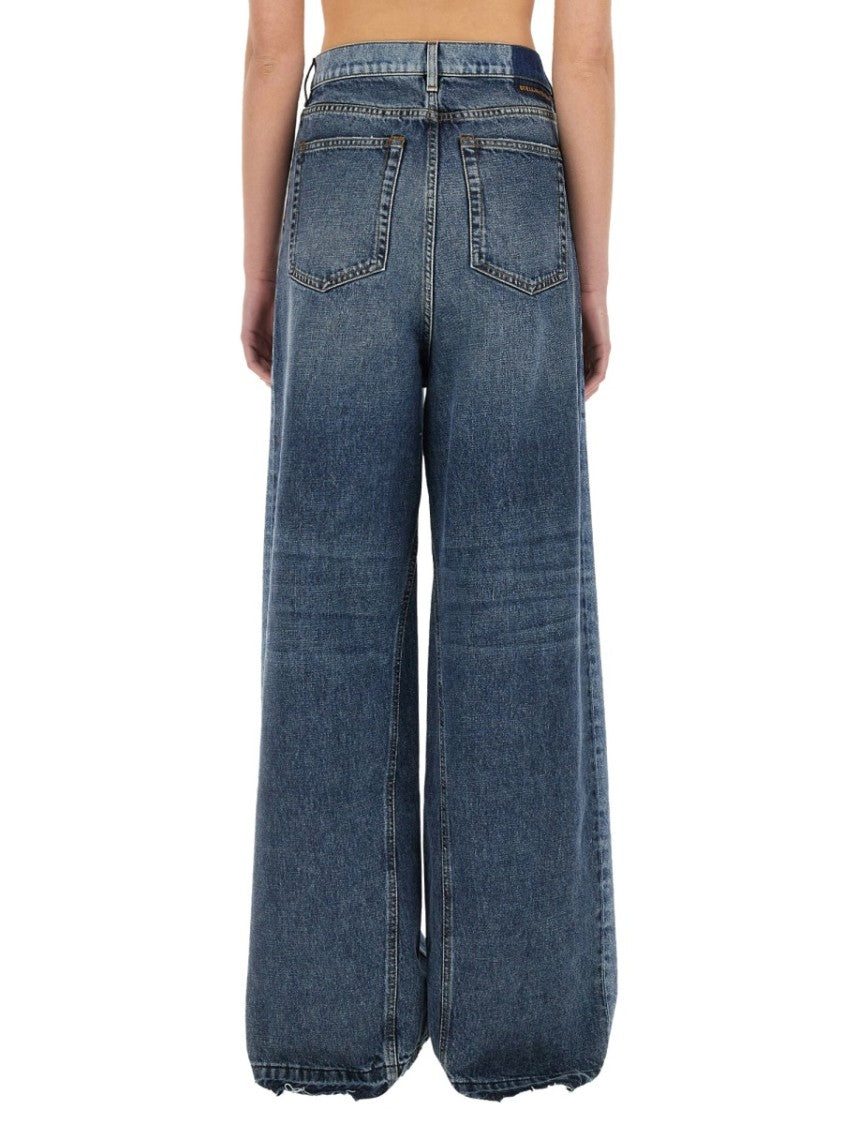 Wide-Leg Jeans With Contrasting Panels
