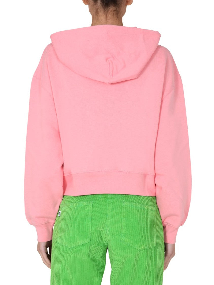 Cropped Boxy Hoodie With Drawstring
