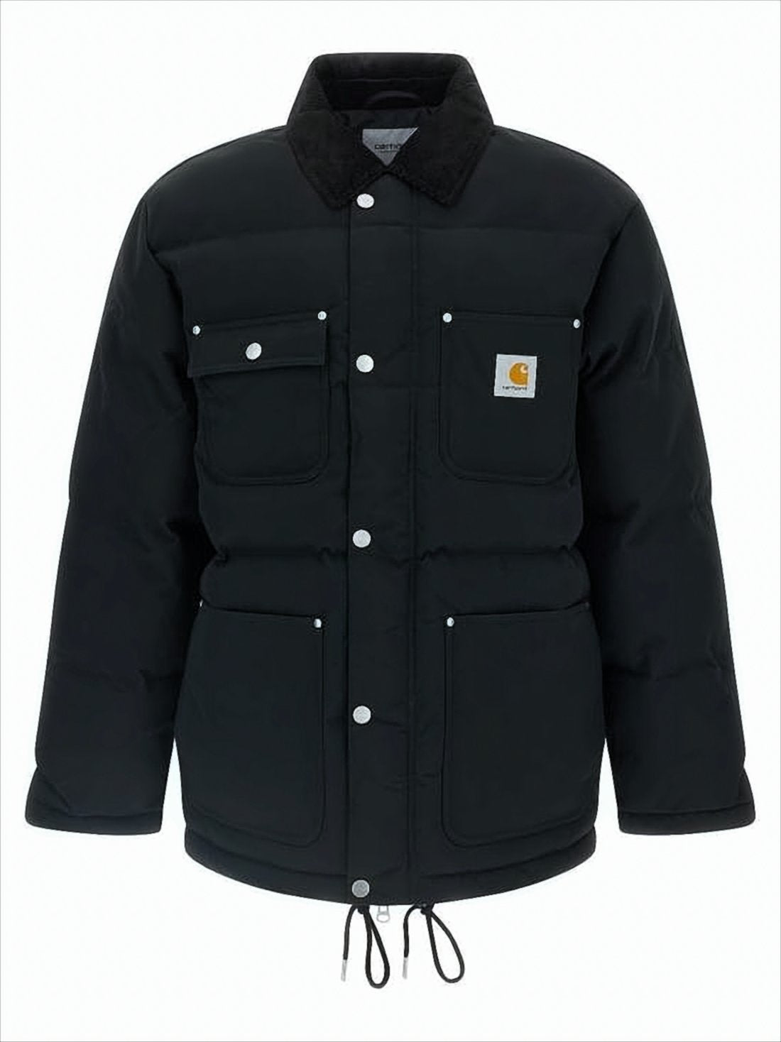 Boxy Padded Jacket with Corduroy Collar