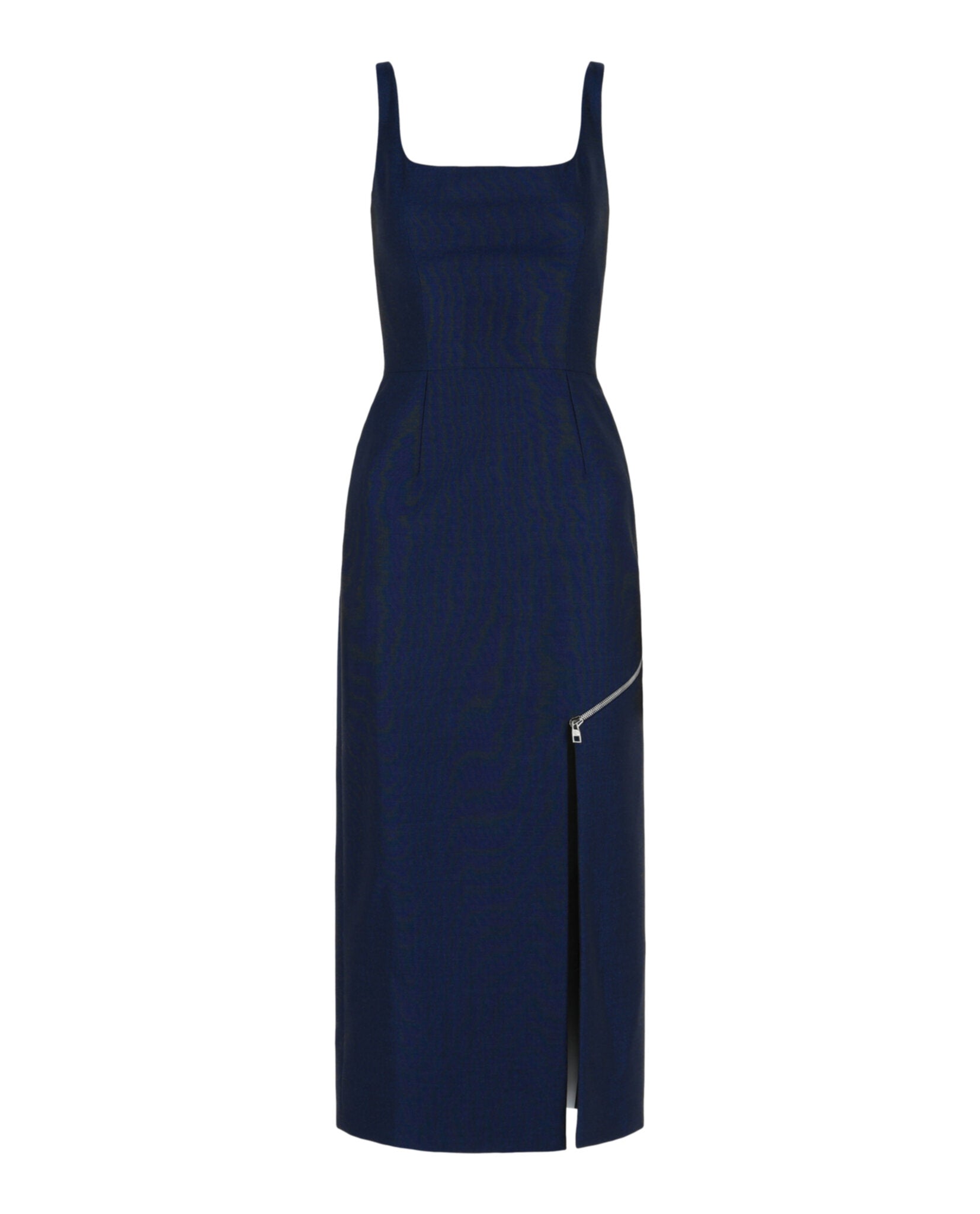 Zip Slash Midi Dress
