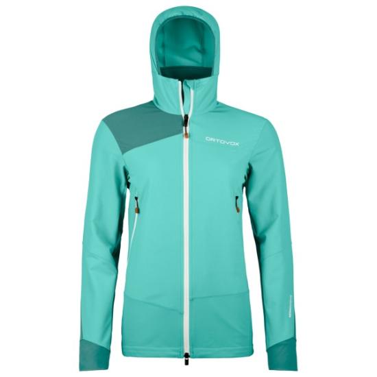Fitted Green Hooded Jacket with Contrasting Panels
