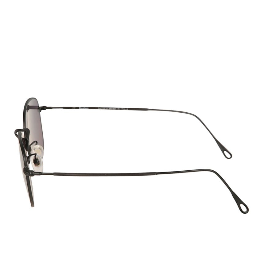 Backy Rectangular Black Metal Sunglasses with Adjustable Nose Pads