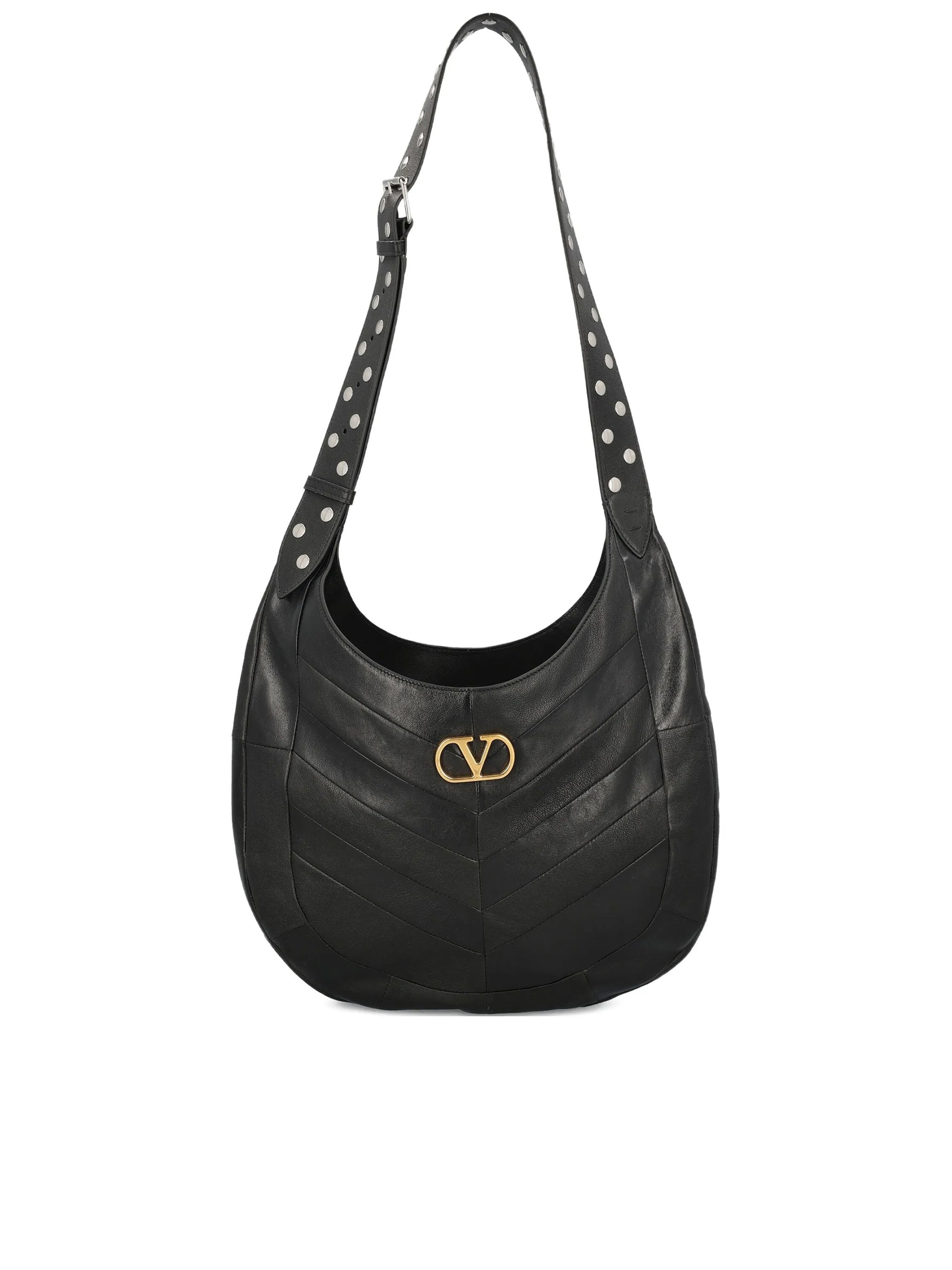 Black Hoboho Chevron Nappa Leather Bag
