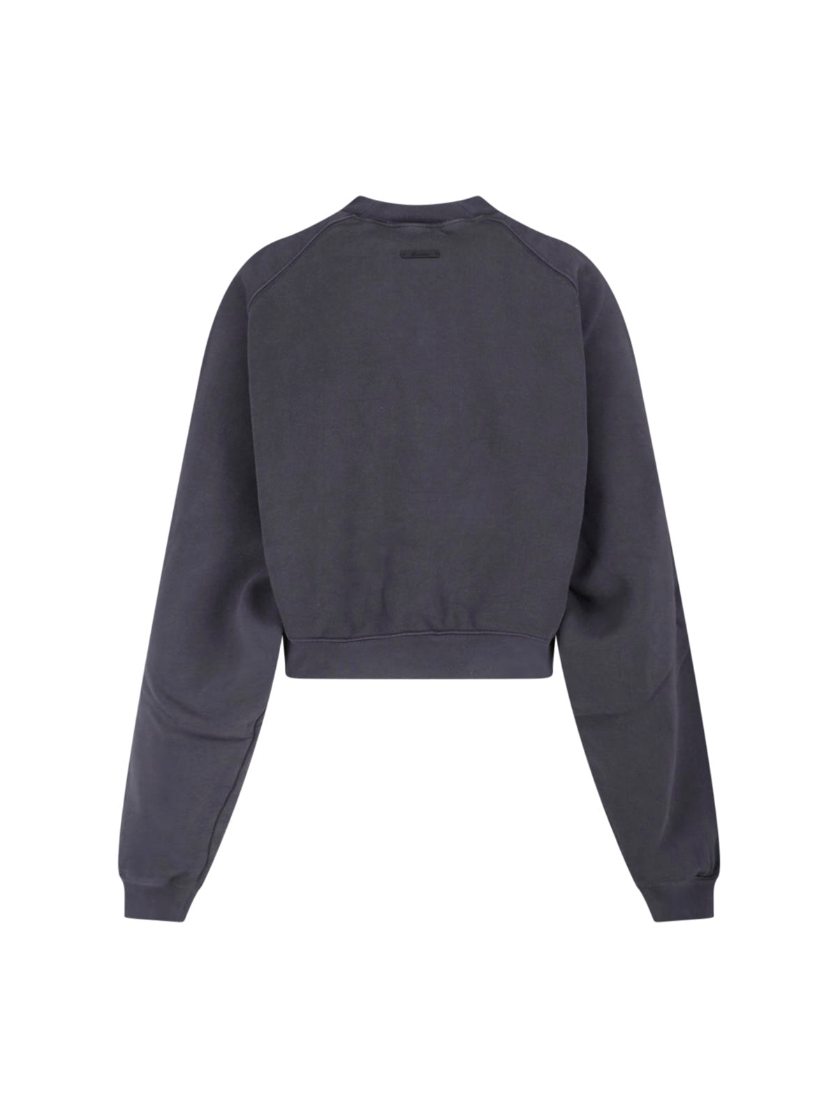 Black Cropped Arched Logo Raglan Sweatshirt