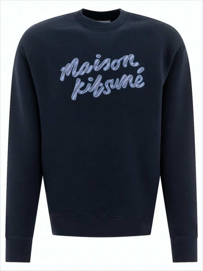 Long-Sleeve Black Sweatshirt With Bold Script Logo