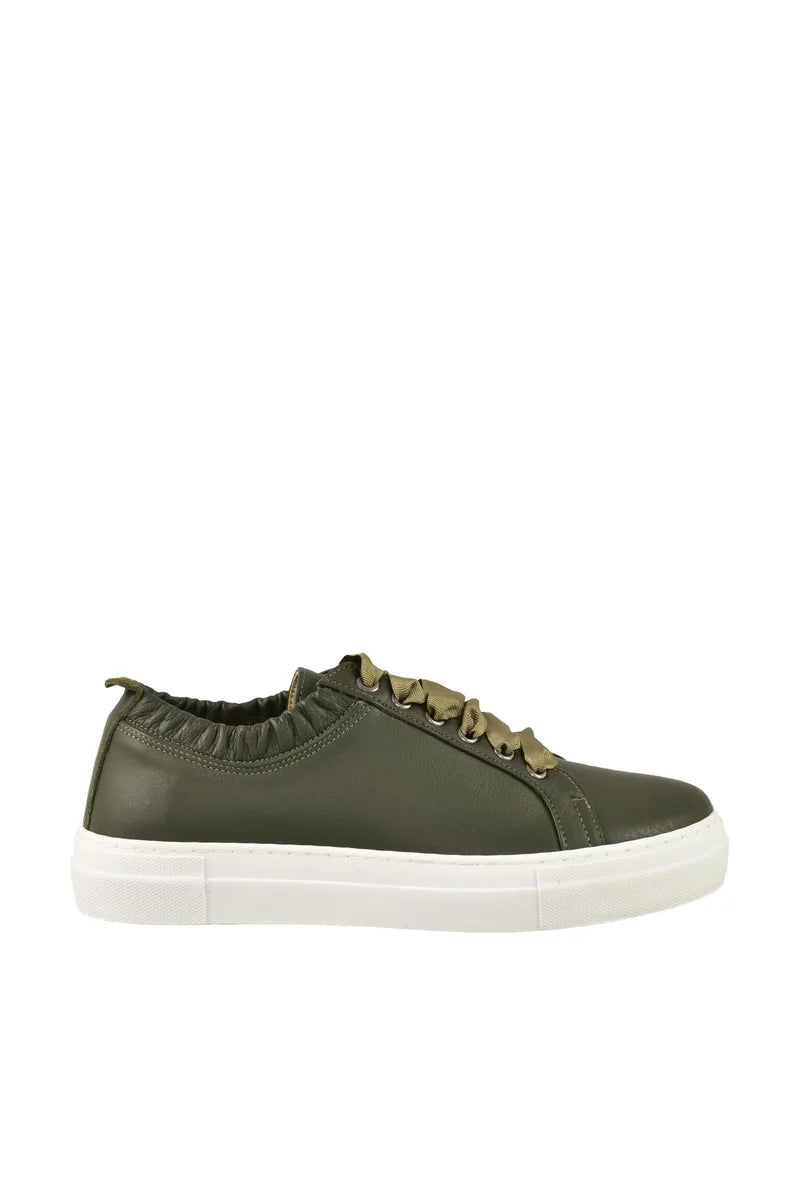 Leather Sneakers - Military Green