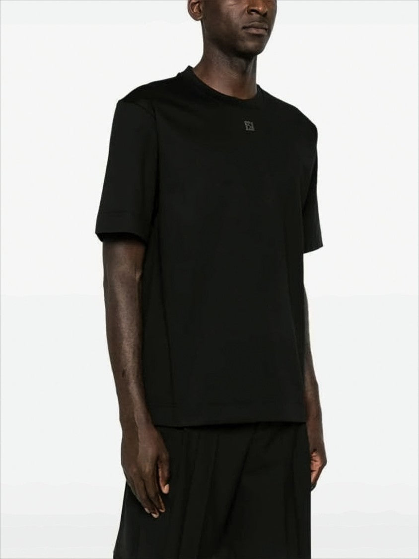 Relaxed Fit Black Cotton T-Shirt With Subtle Logo