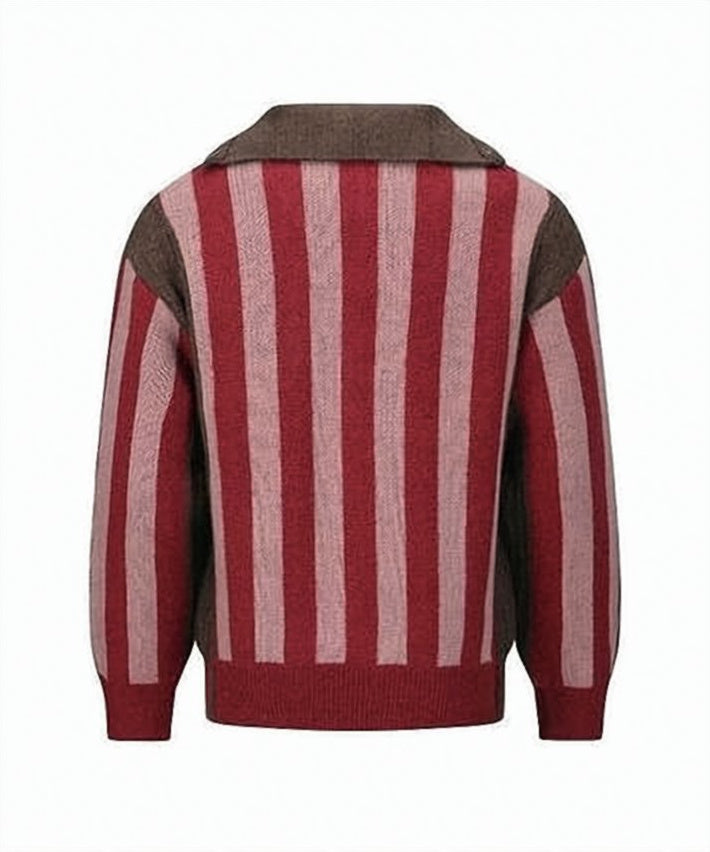 Contrasting Stripe Knit Sweater