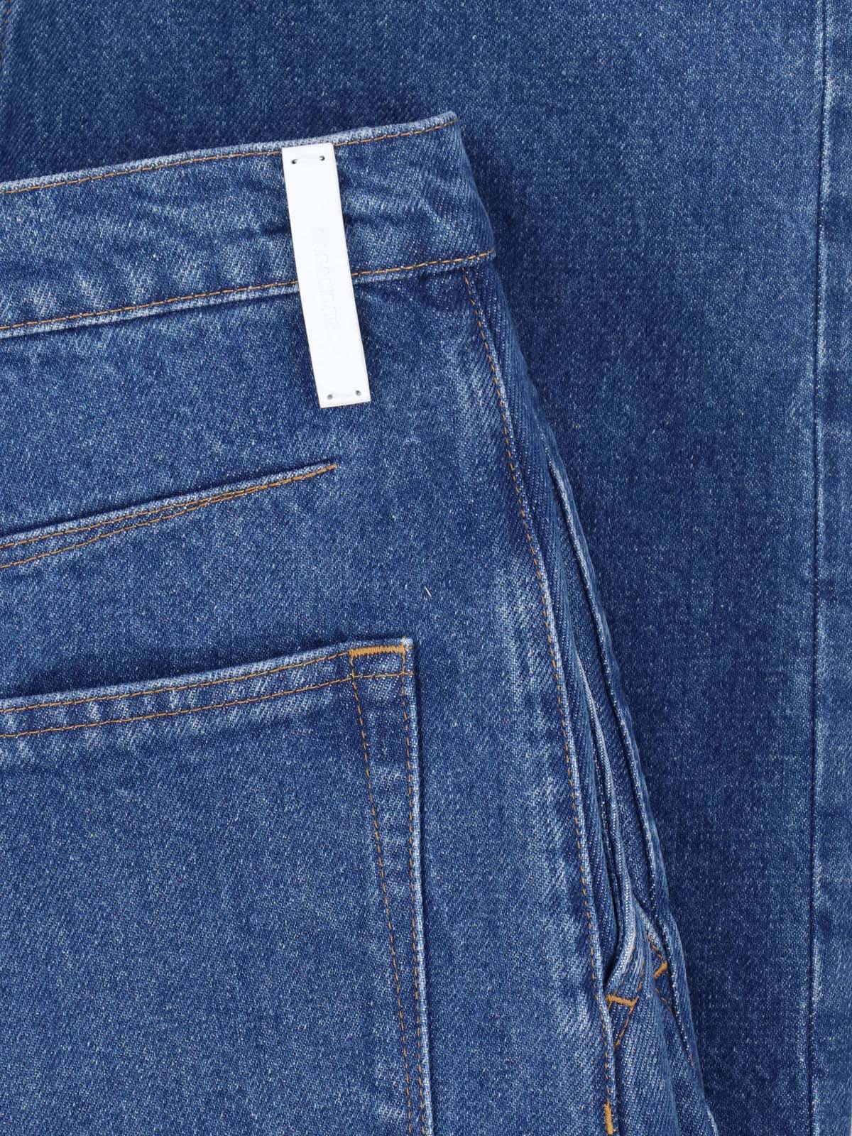 Blue Midi Front Slit Denim Skirt