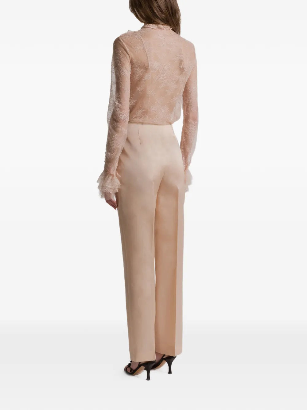 Tailored Organza Pants with High Waist