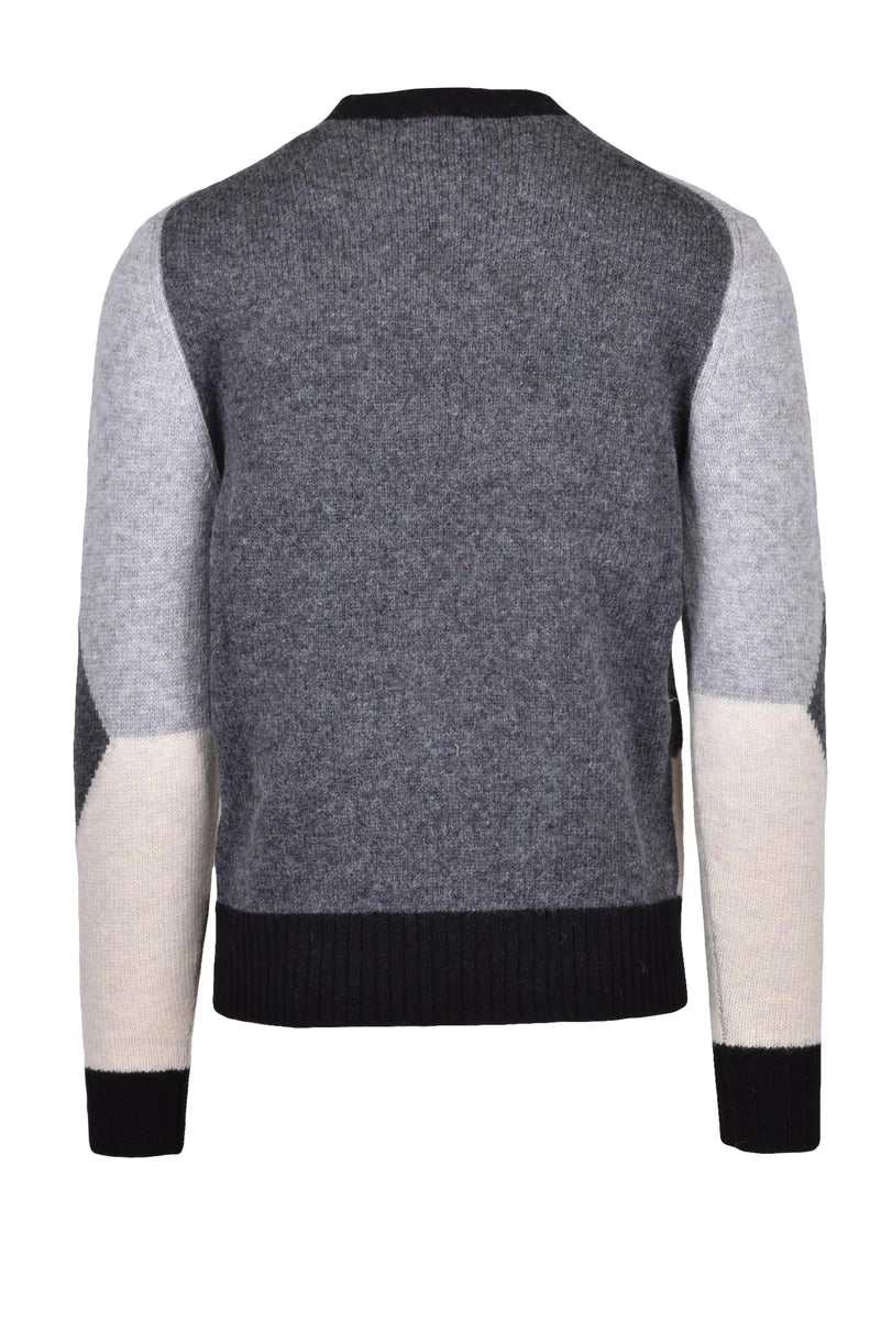 Wool Crewneck Pullover - Grey/Black