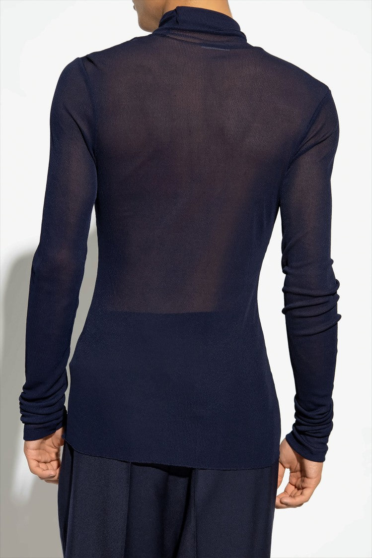 Ribbed Turtleneck Sweater with Slim Fit