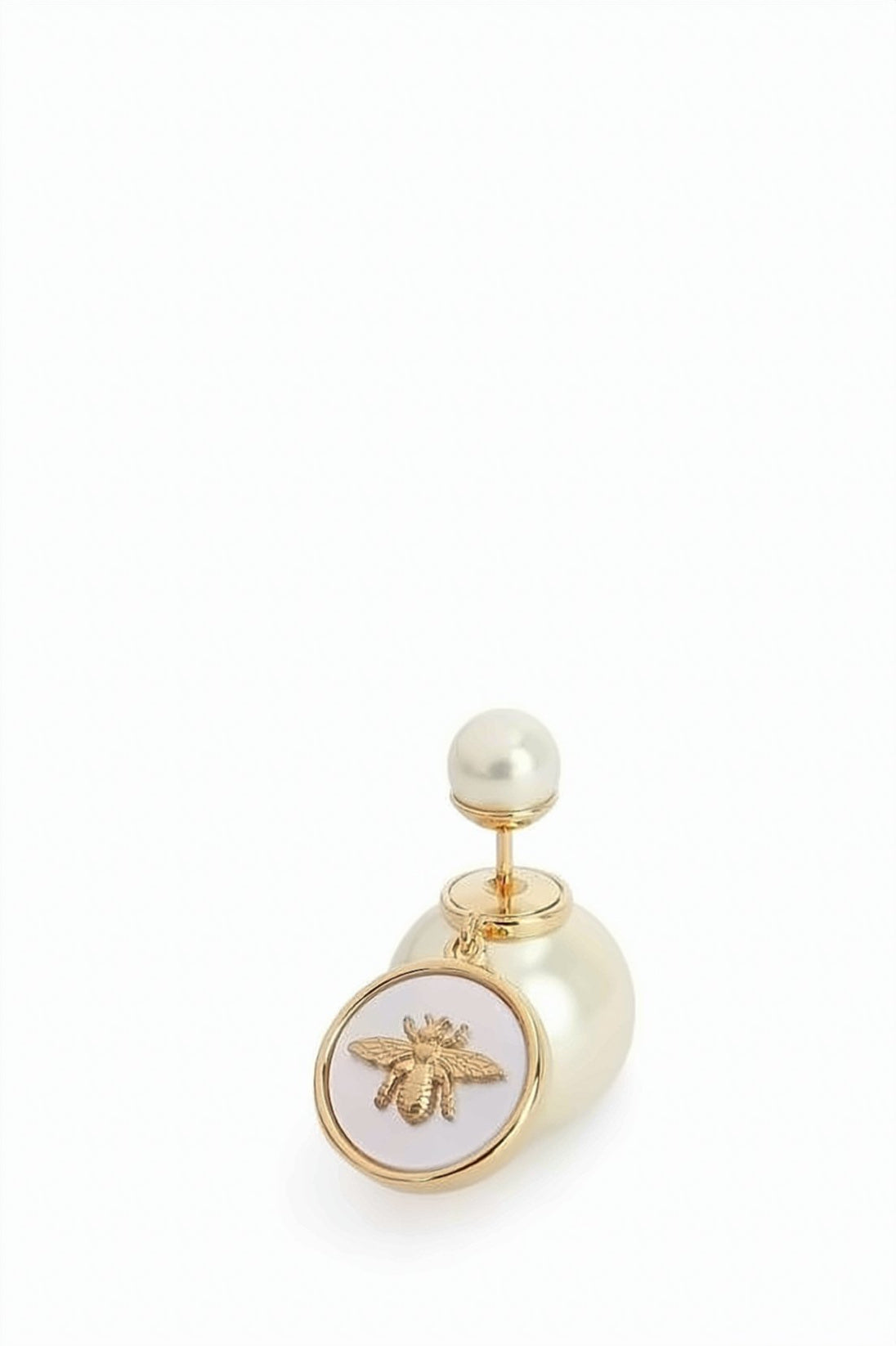 Oval Pendant Earrings with Gold-tone Frame
