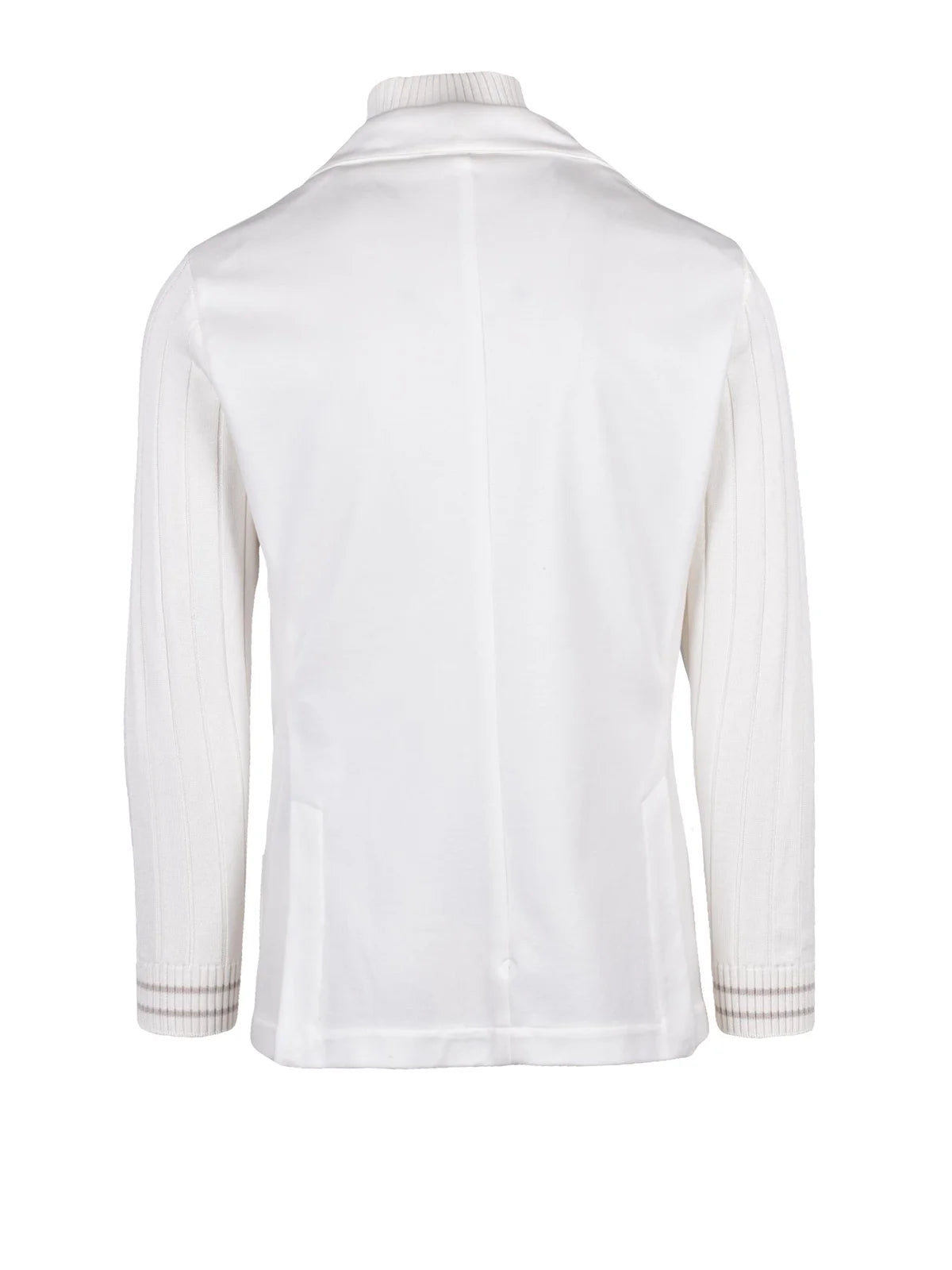 White Cotton Polyester Blazer