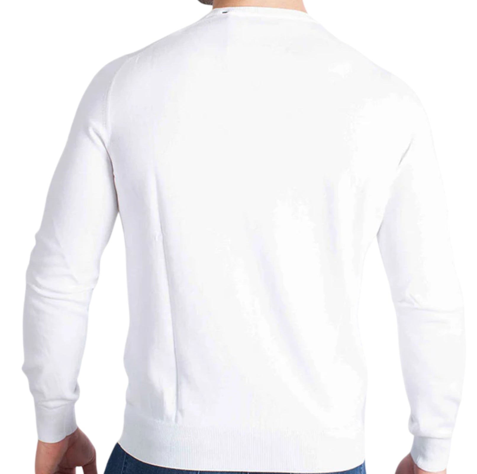 Long-Sleeve Crew Neck Sweater with Ribbed Cuffs
