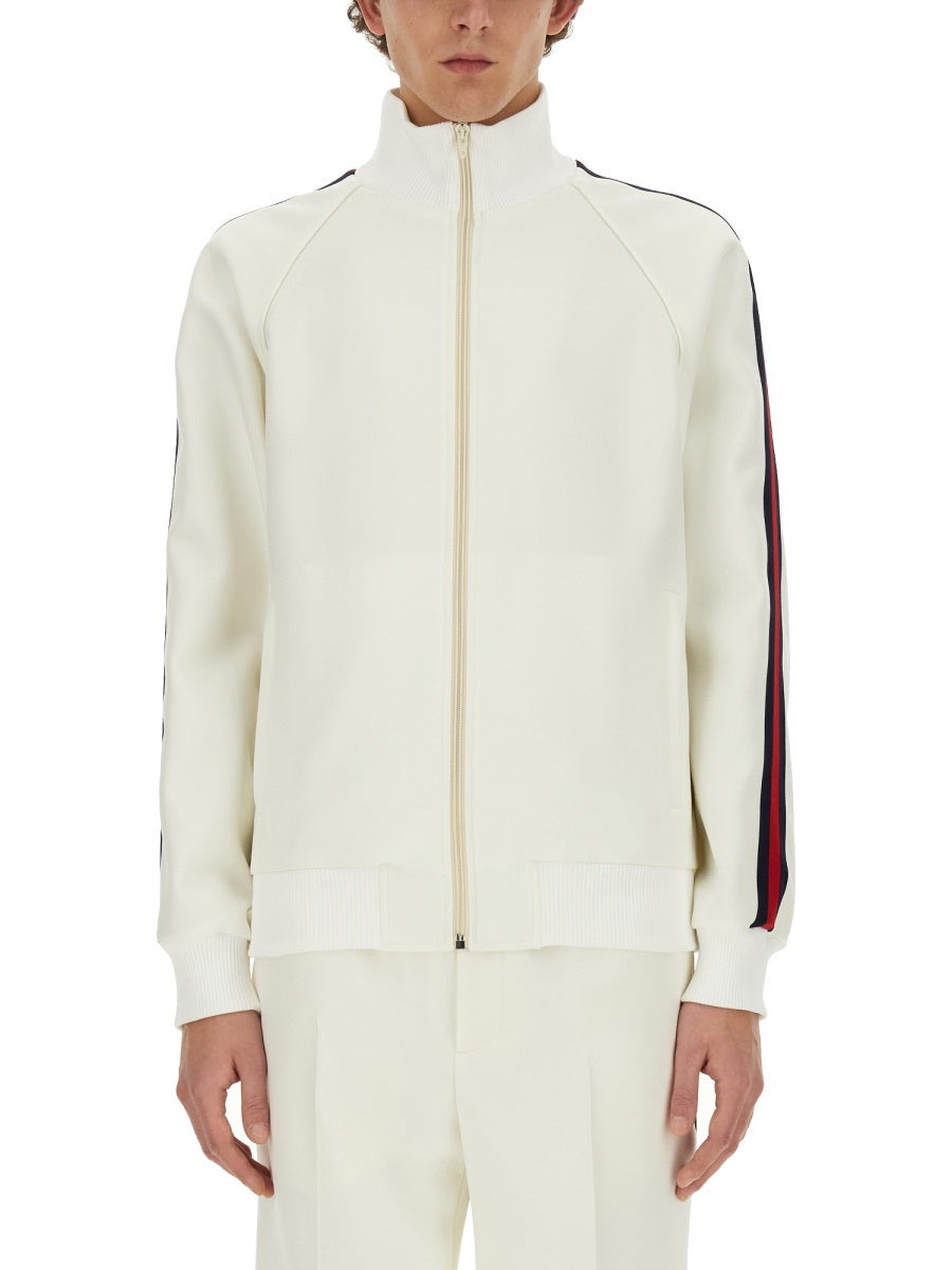 Zippered Jacket with High Collar in Streamlined Design
