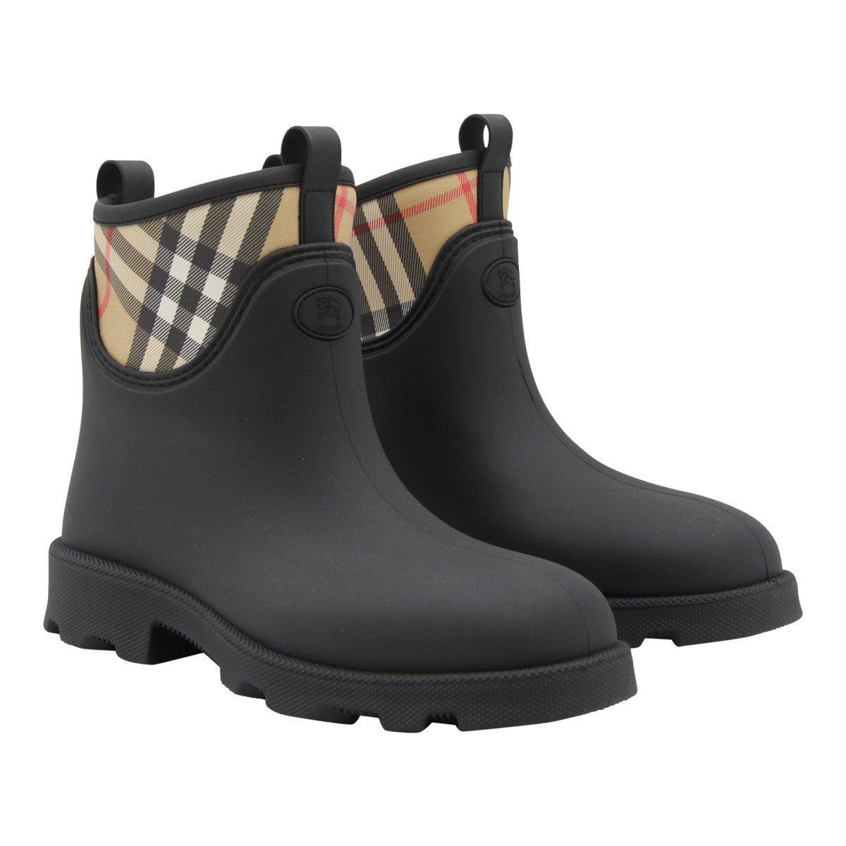 Ankle Boots with Classic Check Pattern