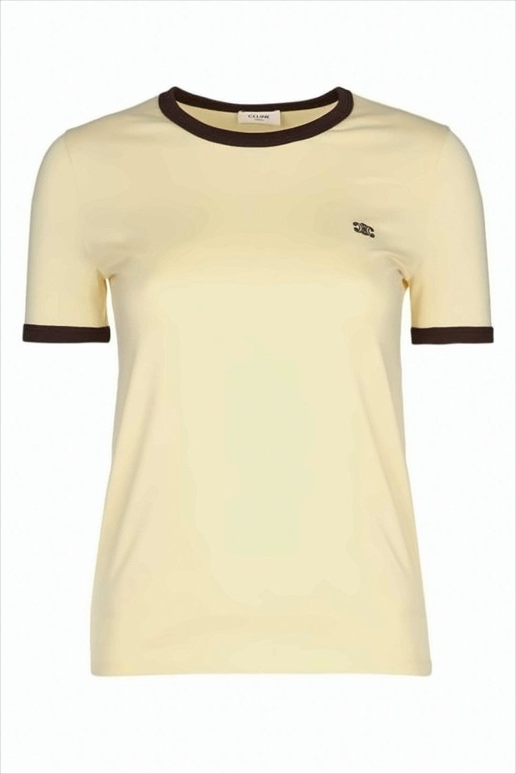 Dopasowany T-shirt z krótkim rękawem i kontrastowym wykończeniem