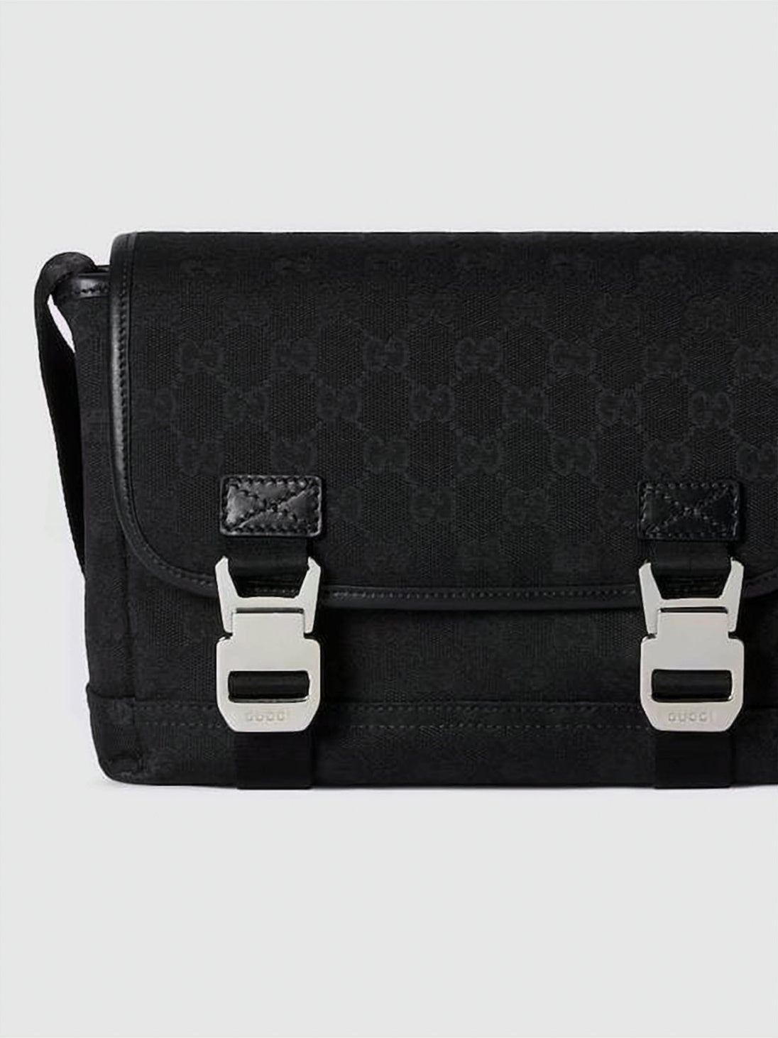 Canvas Shoulder Bag with Monogram Pattern