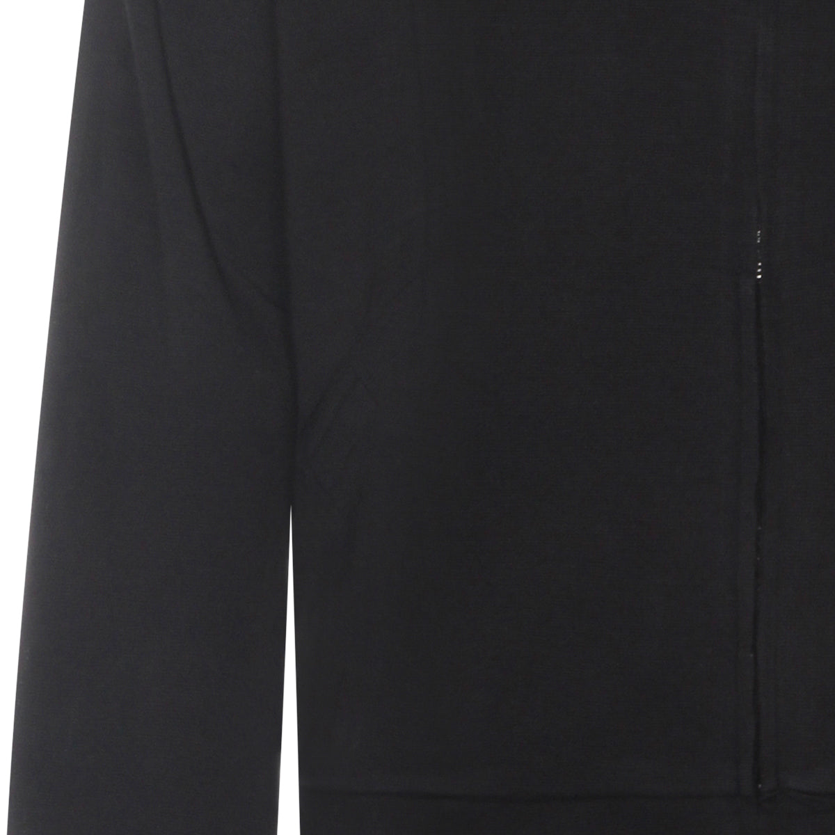 Black Cotton High Collar Zip Sweatshirt