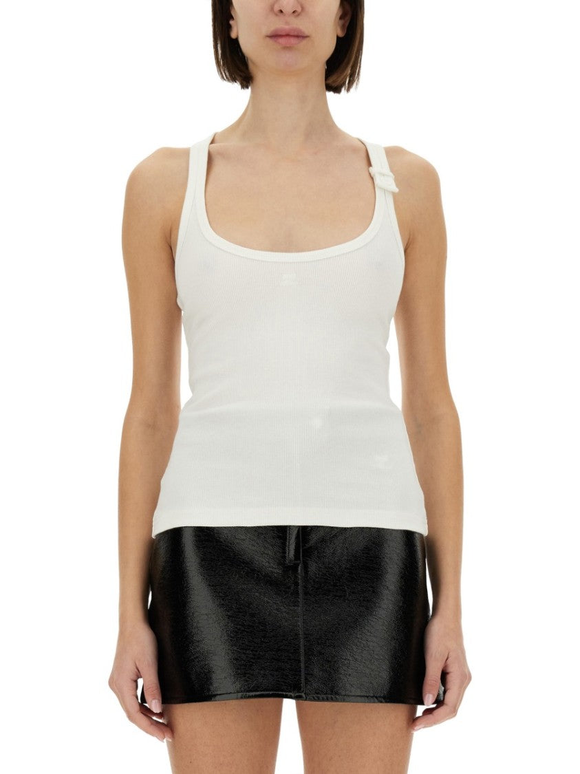Ribbed White Tank Top