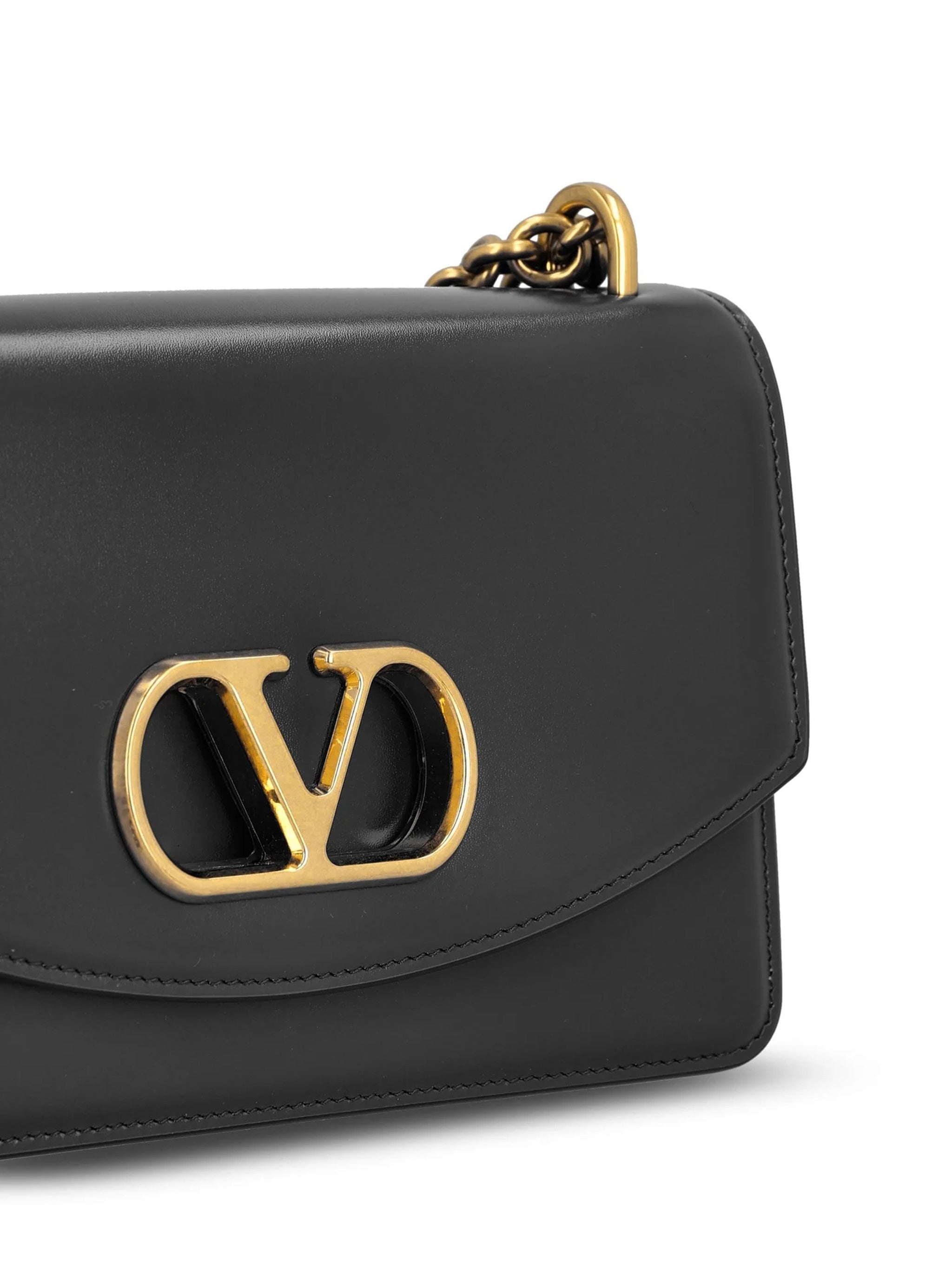 Vain Small Structured Metallic Logo Bag