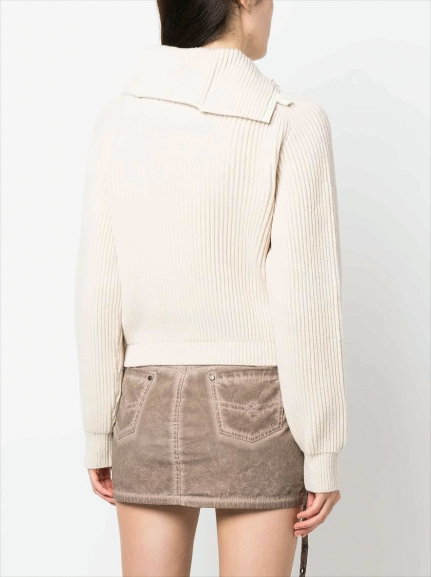 Mock Neck Ribbed Knit Sweater